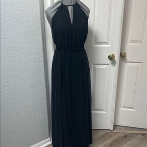 Express Black Halter Maxi Dress with Keyhole